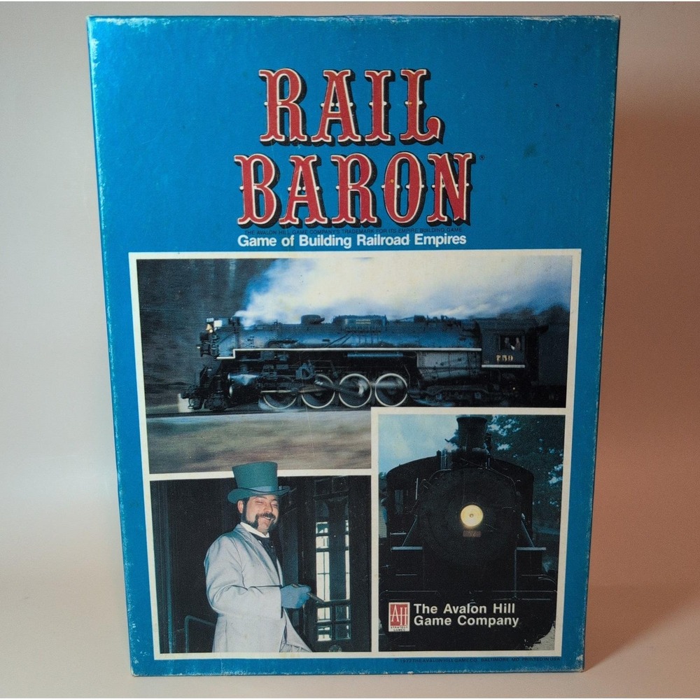 Avalon Hill Rail Baron Railroad Game 1977 Collector's Copy Complete Set GA-295